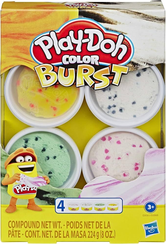 Play-Doh Color Burst Ice Cream Themed Pack of 4 Non-Toxic Colors, 2 Oz Cans | Amazon (US)