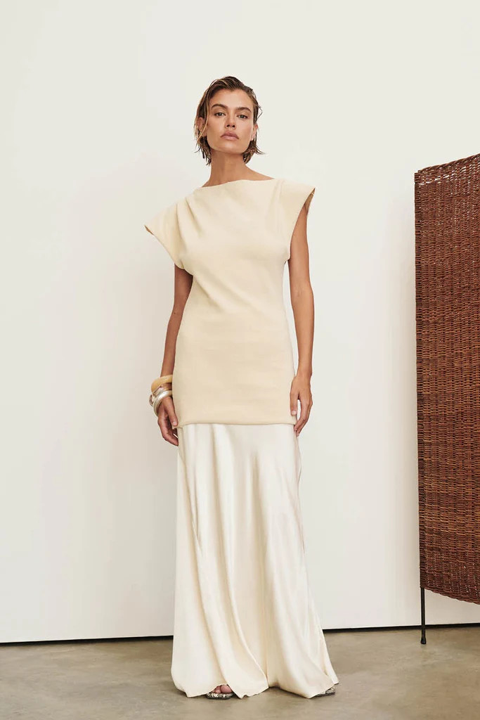 LIA NATURAL SLEEVELESS KNIT TOP | DISSH