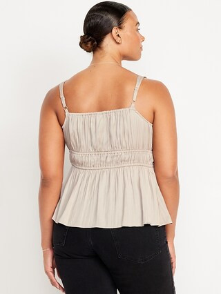 Waist-Defined Satin Top | Old Navy (US)