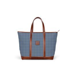 St. Charles Zippered Yacht Tote - Leather Patch | Barrington Gifts