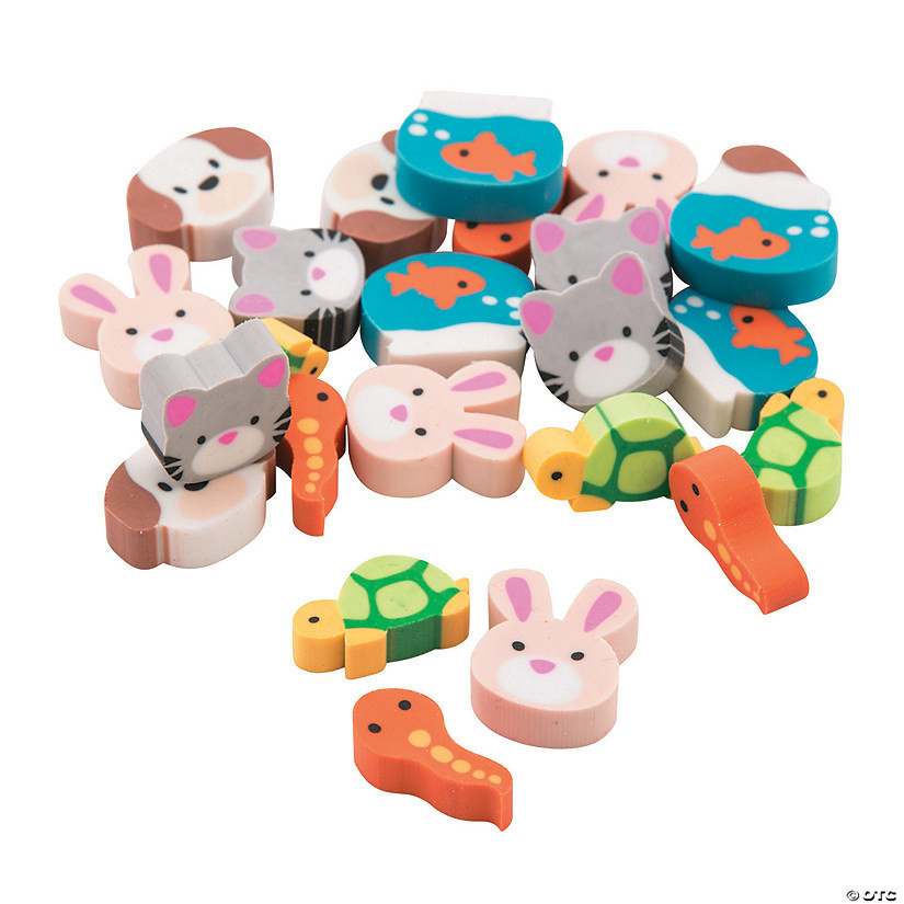 Bulk 144 Pc. Mini Pet Erasers | Oriental Trading Company