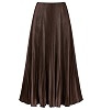 Women's Pleated Satin Long Skirt High Waisted Silk Maxi Skirts | Amazon (US)