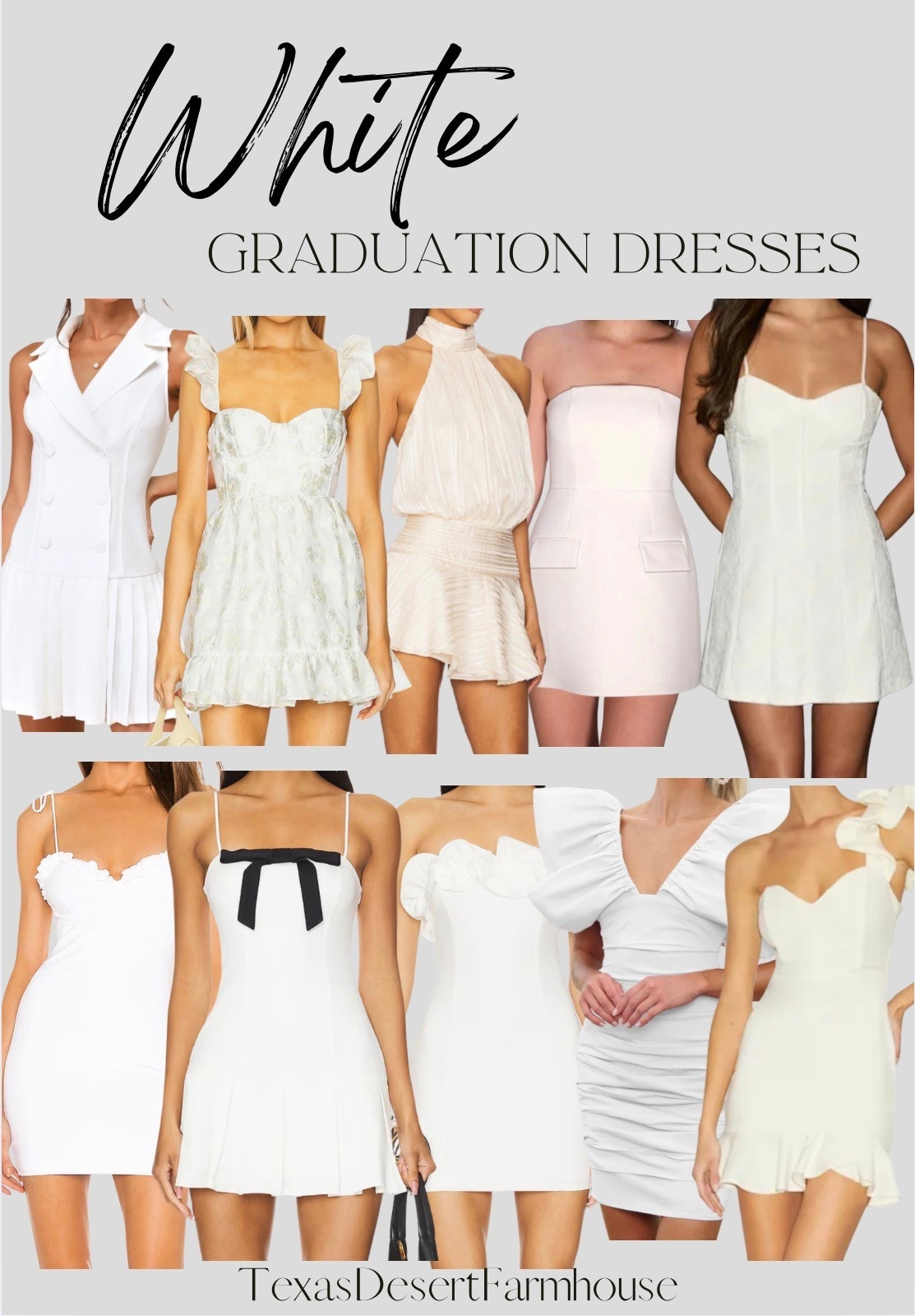 White Graduation Dresses for Grad Pics, Under Cap & Gown, or for Graduation Cocktail Style Party—or for all three! 

#graduation #whitegraduationdress #highschoolgraduation #collegegraduation #graduationdress #coktailparty #partydress #whotecocktaildress #gradparty #graduationpartydress #graduationdress #summercocktaildress

#LTKSaleAlert #LTKootd #LTKU