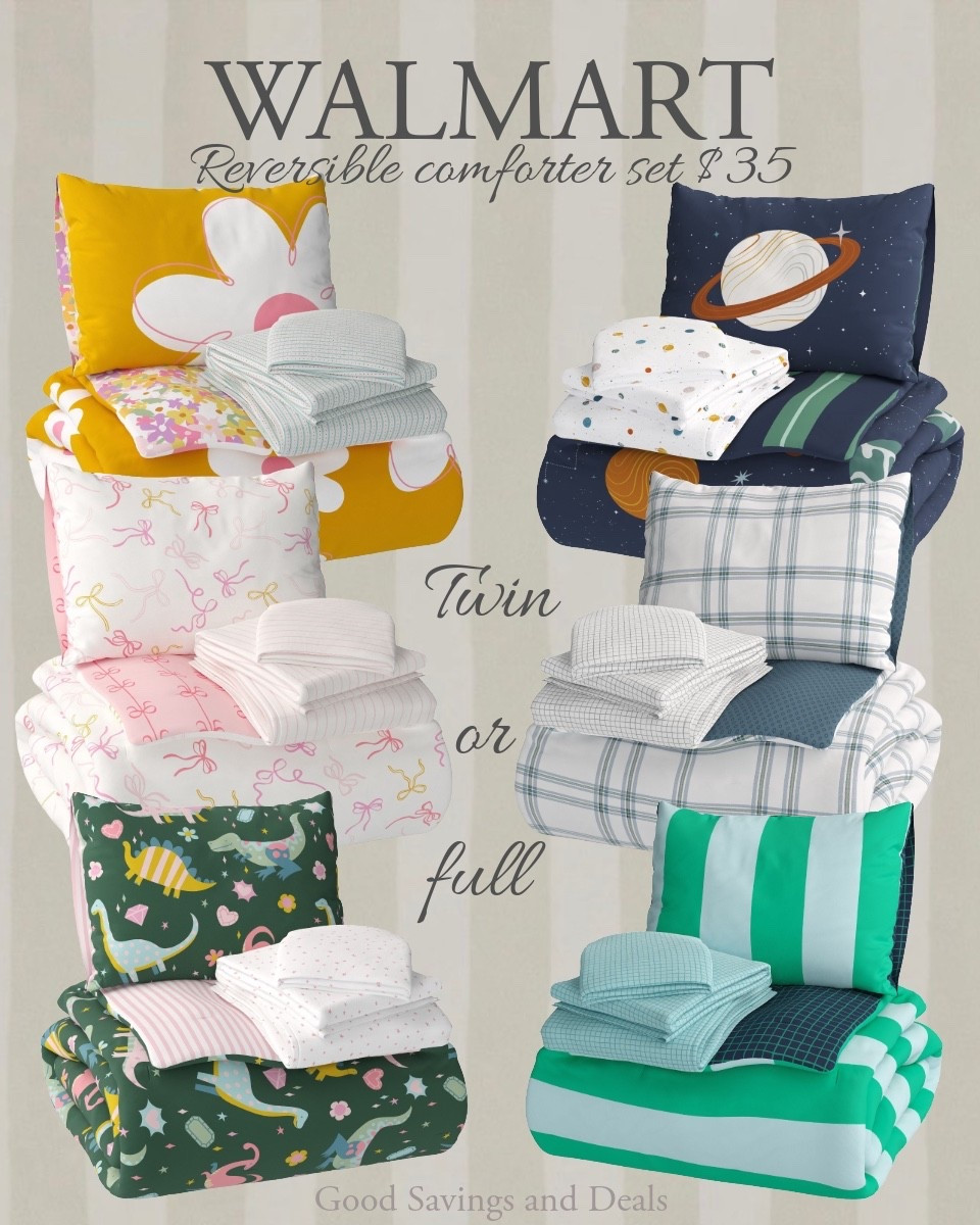 Walmart kids bedroom inspiration. Reversible comforter set for $35. Comes in twin size or full size.

#LTKKids #LTKHome