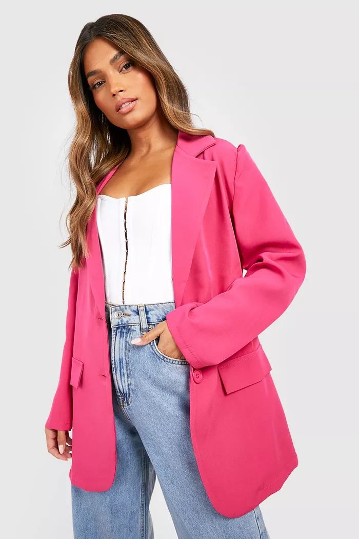 Basic Woven Single Breasted Fitted Blazer | boohoo (US & Canada)