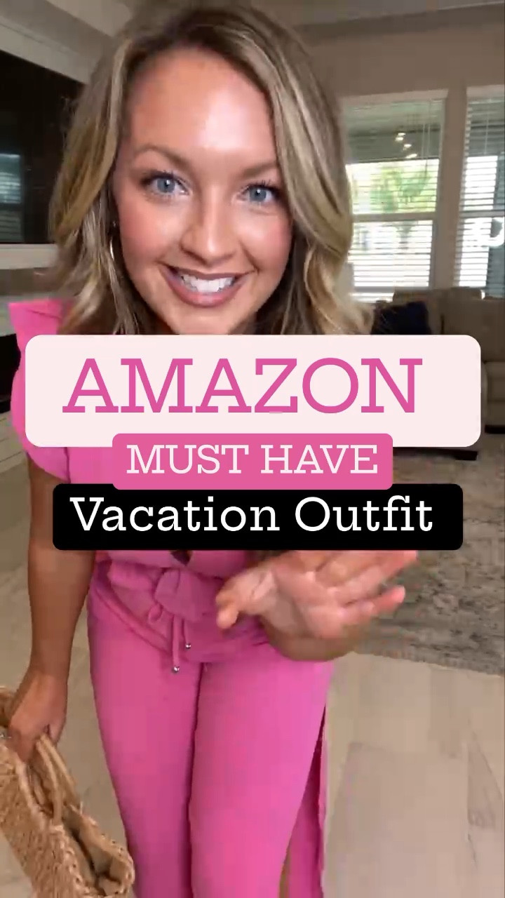 Amazon Vacation Outfit: must have!! This 2 piece outfit is so chic and perfect for your next vacation! I am wearing my true size Medium! 

Whether you are headed on a cruise, Mexico vacation, tropical getaway, beach vacation this set comes in so many different colors and would be the perfect outfit for vacation this spring and summer!

#Vacationoutfit #beachoutfit 
Cruise outfit Mexico outfit vacation outfit midsize outfit vacation size 8 outfits feminine girly outfit wide leg pants linen pants 2piece set amazon finds amazon fashion amazon outfits vacation beach bachelorette outfit Bahamas outfit 

#LTKfindsunder50 #LTKtravel #LTKmidsize