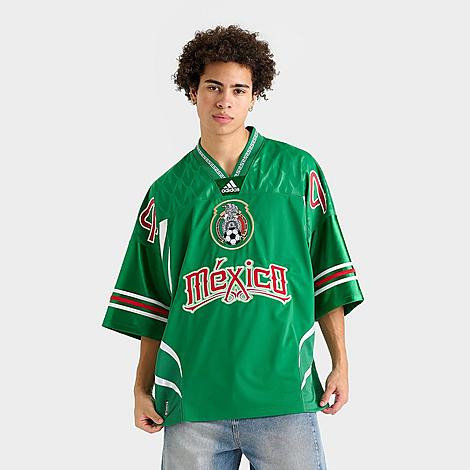 adidas Men's Bringback Remixed Mexico Soccer Jersey in Bold Green/White/Better Scarlet Size: XL | Finish Line (US)