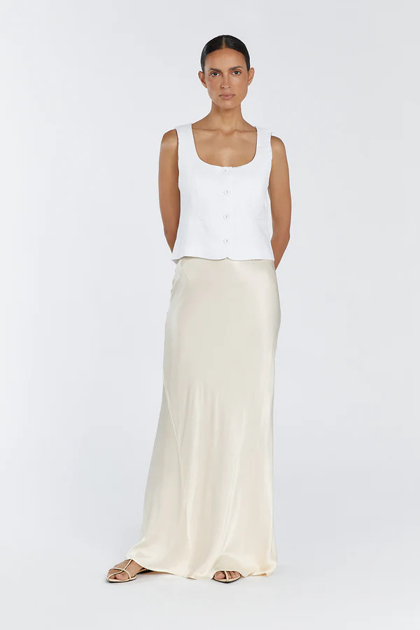 CHARLI CREAM SATIN MAXI SKIRT | DISSH