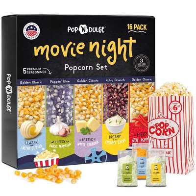 Movie Night Gift Basket Popcorn Gift Set Popcorn Kernels Popcorn Seasoning 16 Pack | Target