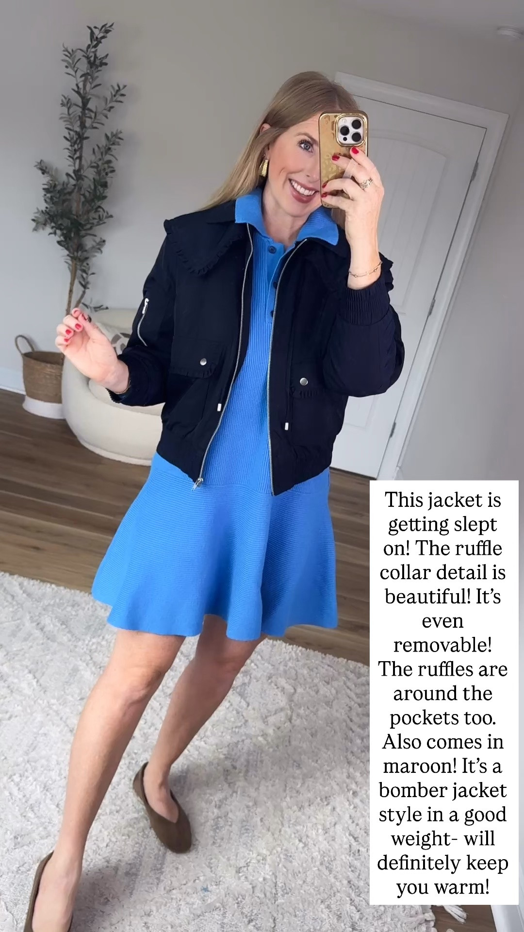 This ruffle collar bomber jacket is so nice! From Walmart!

#LTKootd