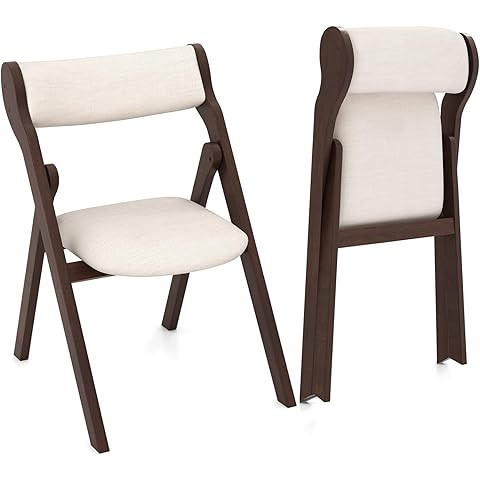 Dining Chairs, No Assembly Foldable Dining Chairs w/ Cushion & Slip Foot Pads, Folding Chairs Set... | Amazon (US)