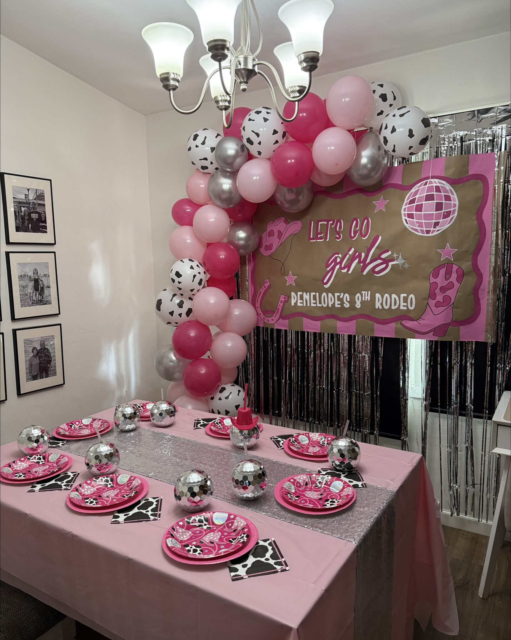 Disco Rodeo party table decor set up! 🪩🤠 #discorodeo #birthdayparty #discocowgirl #partydecor #girlsbirthdayparty #bacheloretteparty #letsgogirls #birthdaypartyideas 

#LTKKids #LTKHalloween #LTKParties