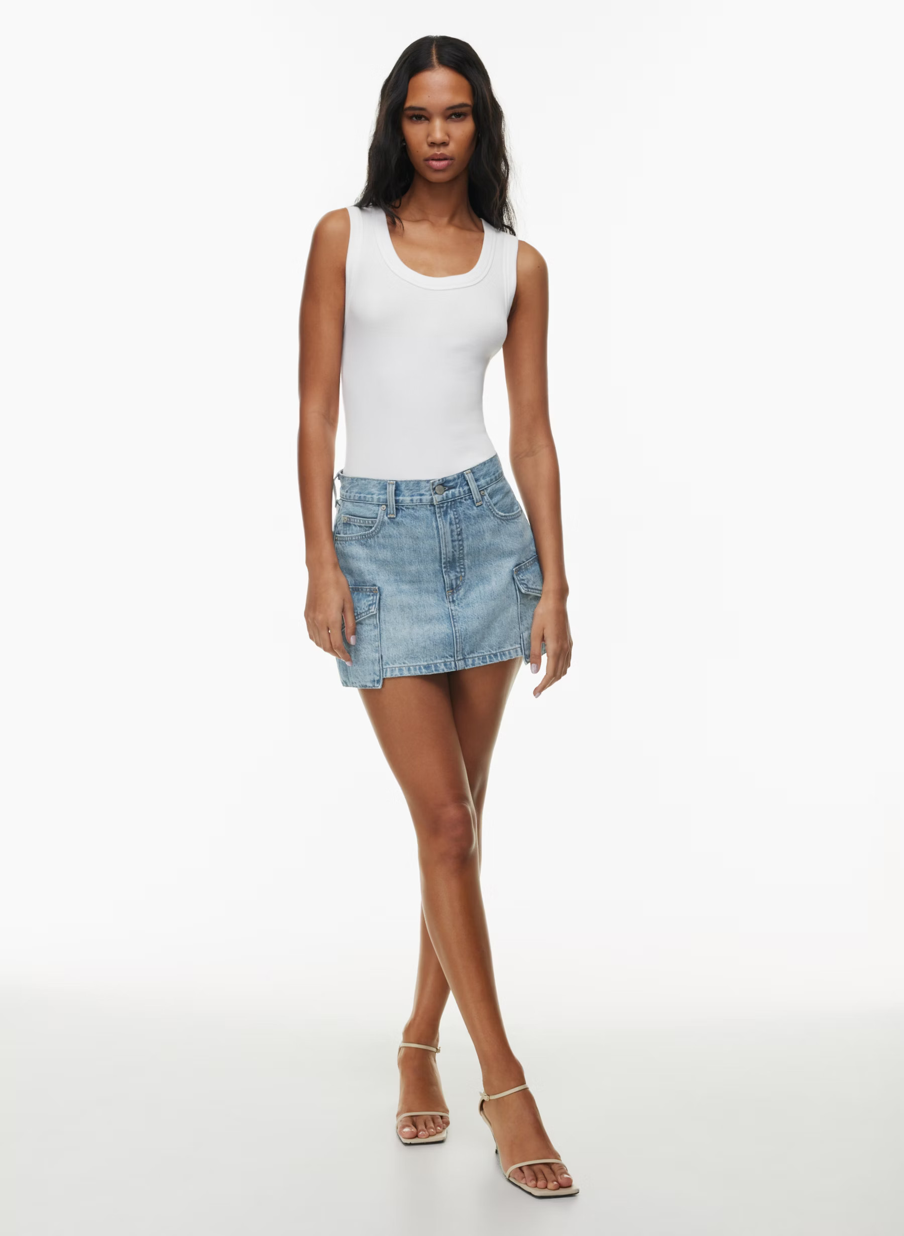 THE '90S CARGO MINI DENIM SKIRT | Aritzia