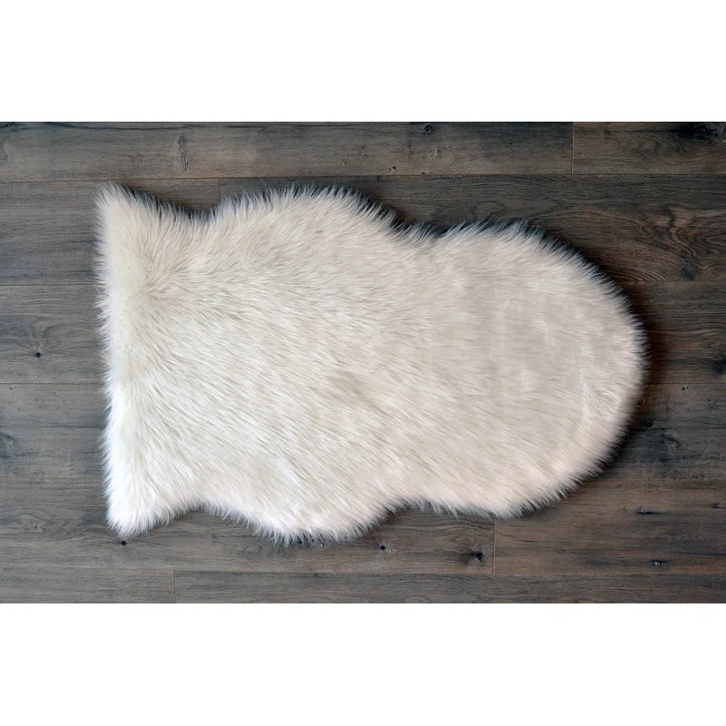 Mulcahy Handmade Shag Faux Sheepskin White Area Rug | Wayfair Professional