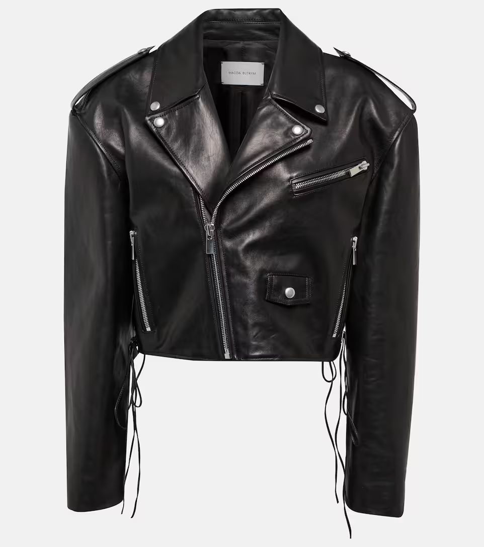 Cropped leather biker jacket | Mytheresa (UK)