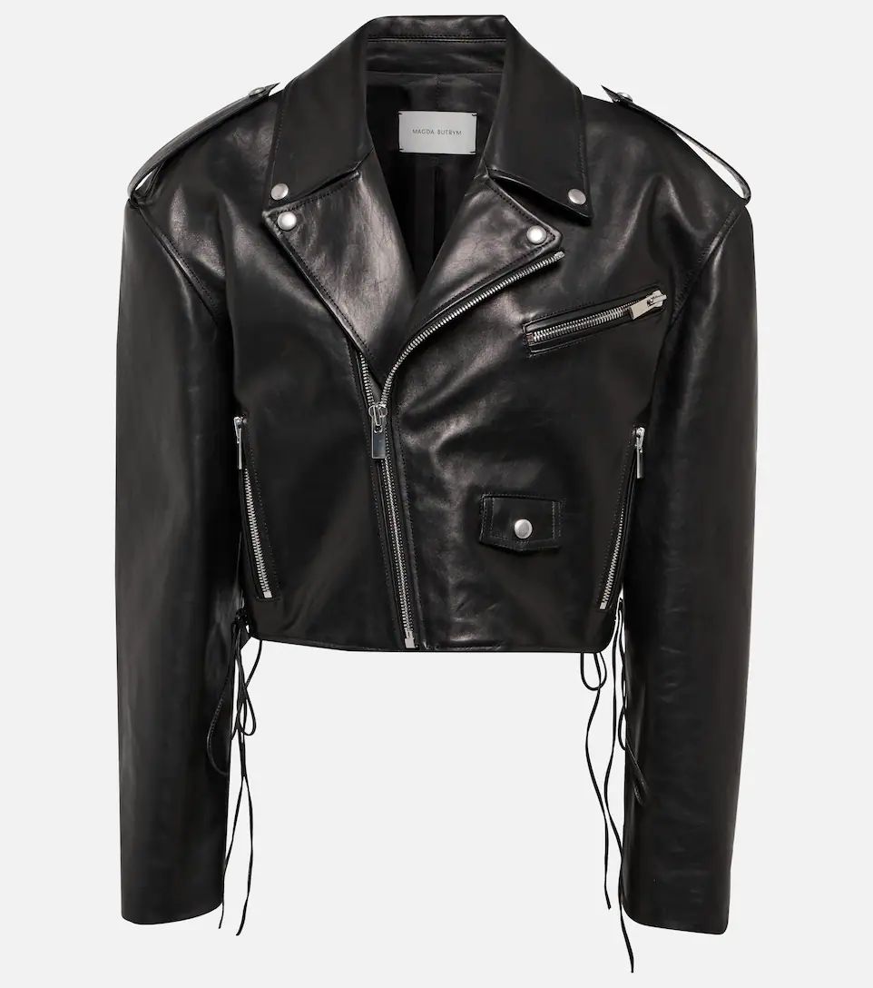 Cropped leather biker jacket | Mytheresa (UK)