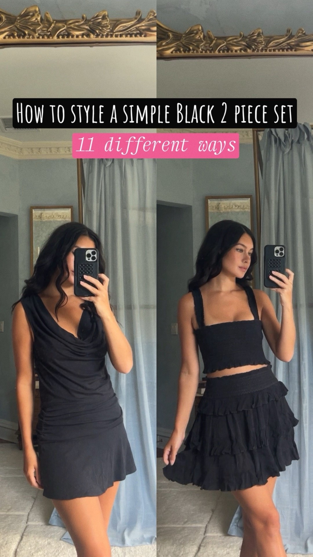 Simple, comfy 2 piece black summer sets under $100 🖤