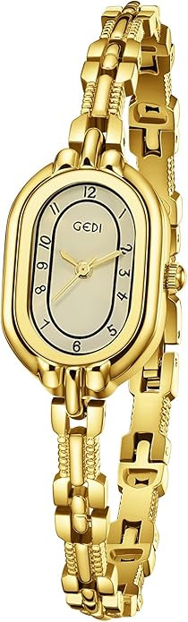 Women's Vintage Oval Watches Luxury Minimalism Bracelet Small Gold Tone Watch Ladies Analog Water... | Amazon (US)