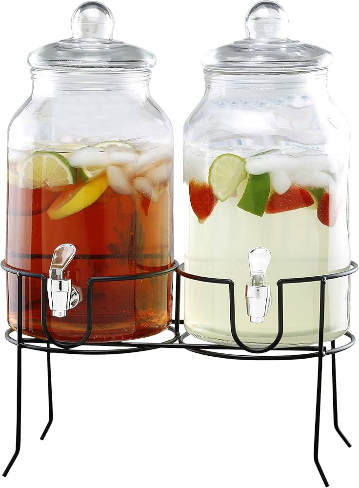 Style Setter Rustic Home Beverage Dispenser Set of 2 Cold Drink Dispenser w/ 1-Gallon Capacity ea... | Amazon (US)