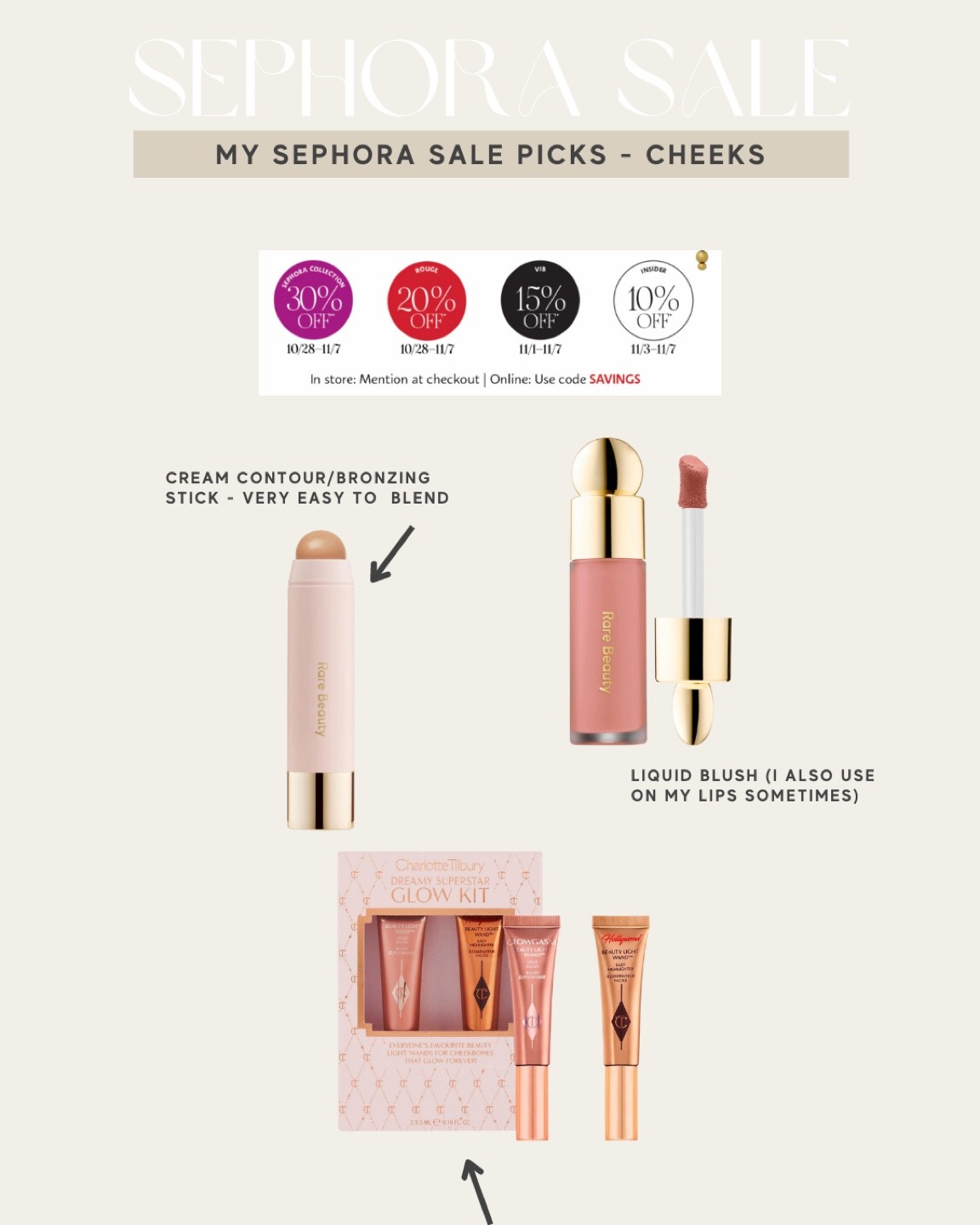 Favorite cheek liquid blush, highlighters, and bronzers/contours.

#LTKsalealert #LTKunder50 #LTKbeauty