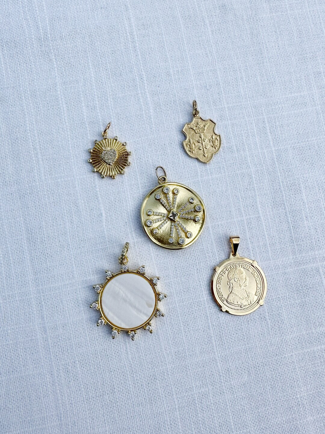 Pendants French Coin Charm Ray of Light Pendant Mother - Etsy | Etsy (US)