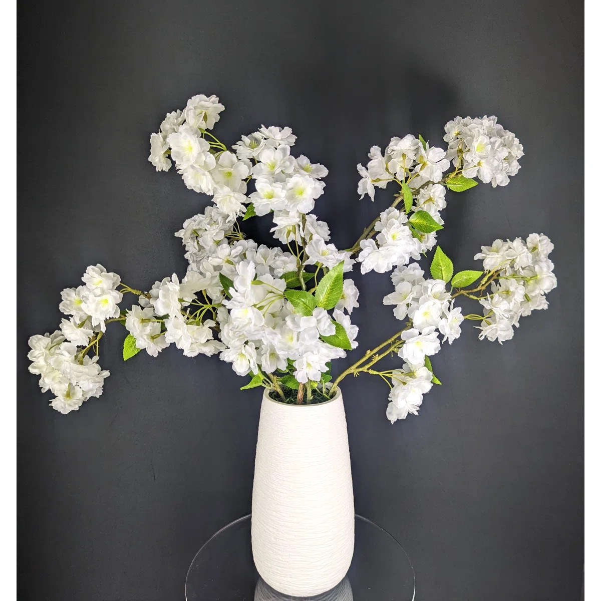 Cherry Blossom Floral Arrangement in Vase (5 Stems) | Wayfair North America
