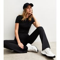 Women's Black High Waist Jersey Kick Flare Leggings New Look | New Look (UK)