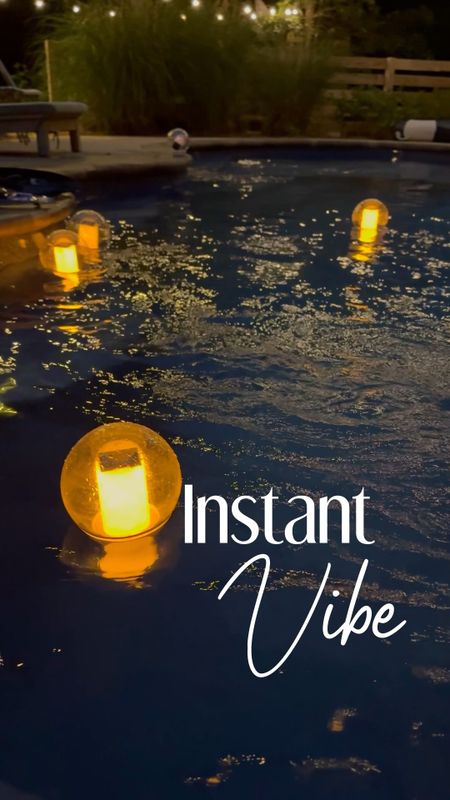 These solar power floating pool lights are so cool! They charge during the day and come on at sunset! They add such a cozy vibe to the outdoor living area at night! 

#LTKHome #LTKSeasonal #LTKSwim