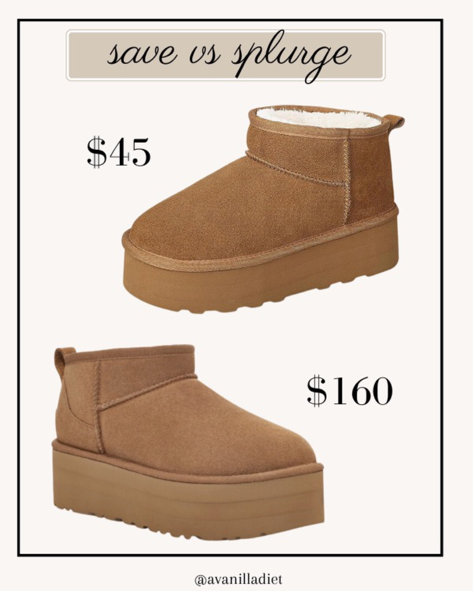 Save vs. splurge 🤩 

#nordstrom
#ugg
#amazonfinds
#founditonamazon
#amazonpicks
#Amazonfavorites 
#affordablefinds
#amazonfashion
#amazonfashionfinds

#LTKshoecrush #LTKstyletip #LTKunder50