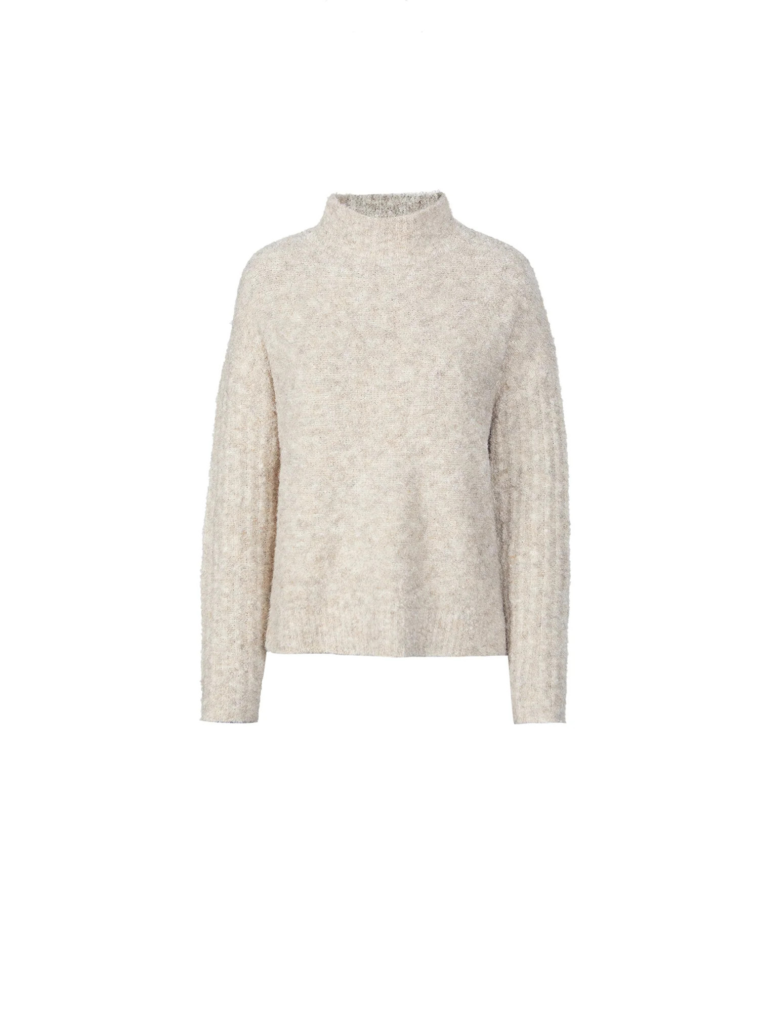 Half Turtleneck Irregular Slit Loose Knit Sweater | SDEER