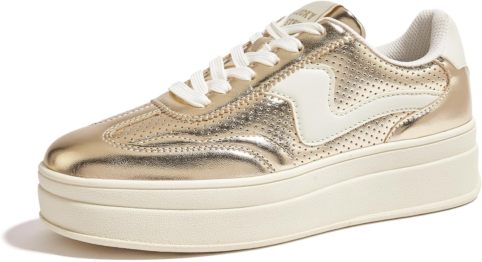 LUCKY STEP Women's Platform Fashion Sneakers Thick Sole Suede Genuine Leather Classic Rubber Gum ... | Amazon (US)