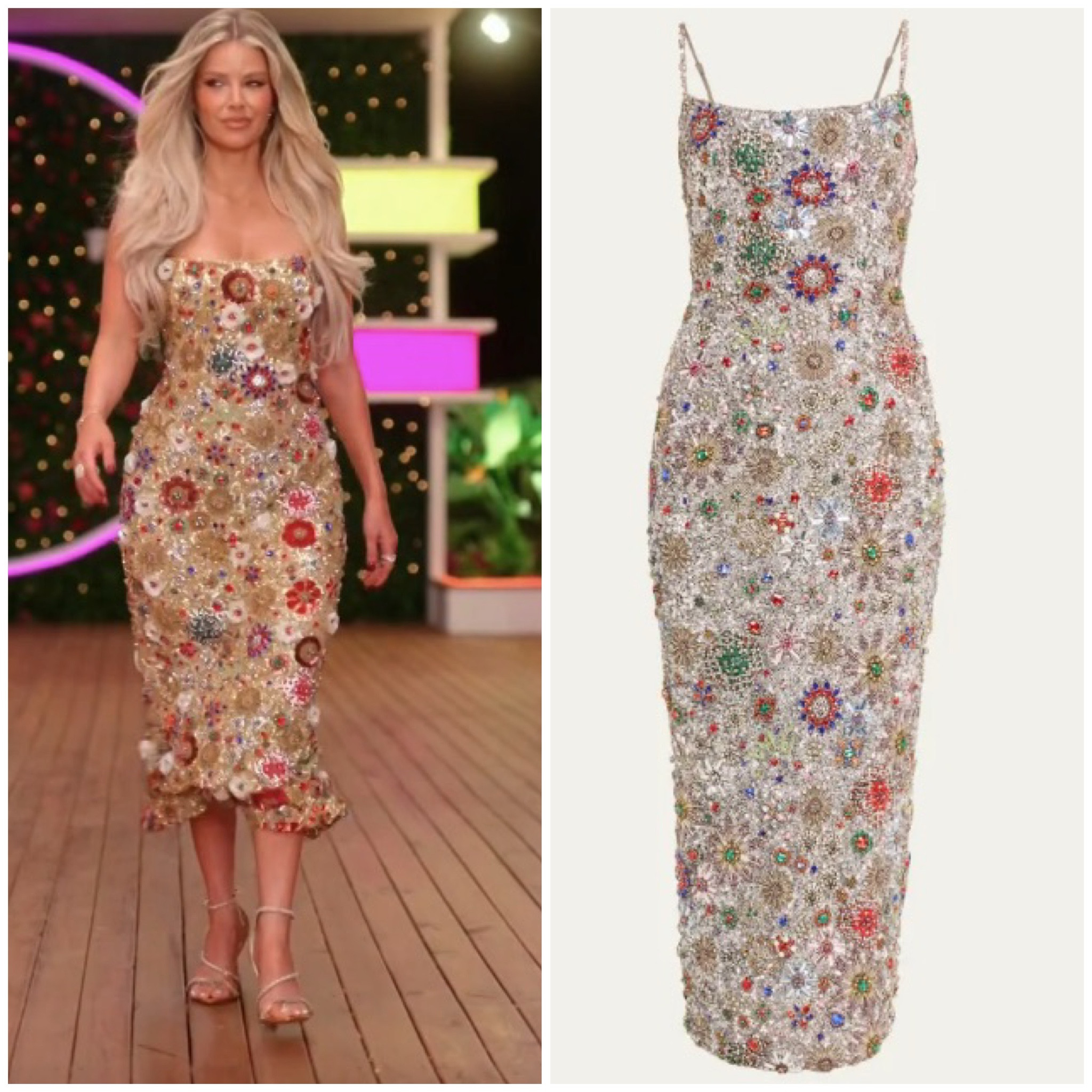 Ariana Madix’s Floral Beaded Dress on Love Island USA / Styled by @emilymenn