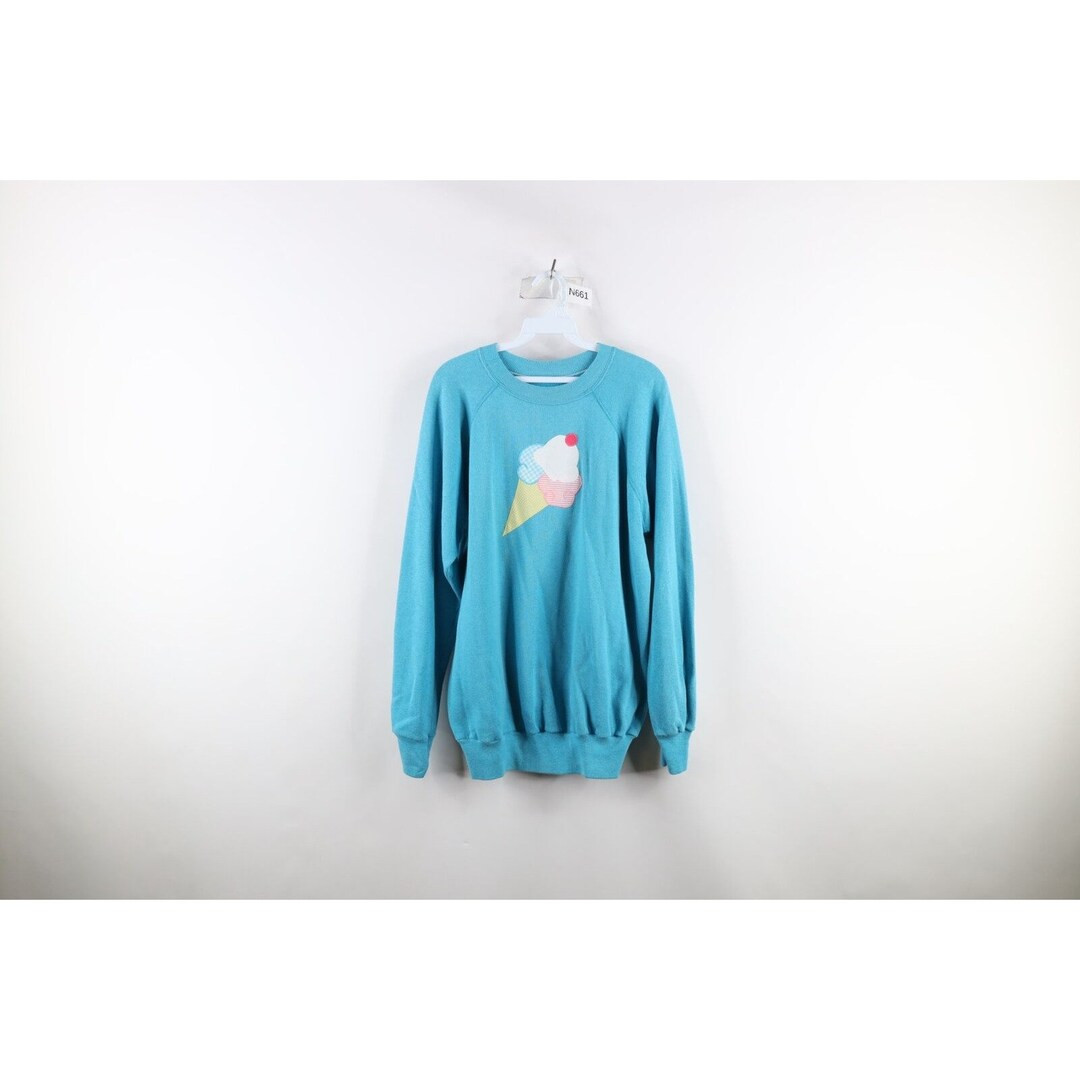 90s Streetwear Womens Large Faded Ice Cream Cone Crewneck Sweatshirt, Womens Crewneck Sweatshirt,... | Etsy (US)