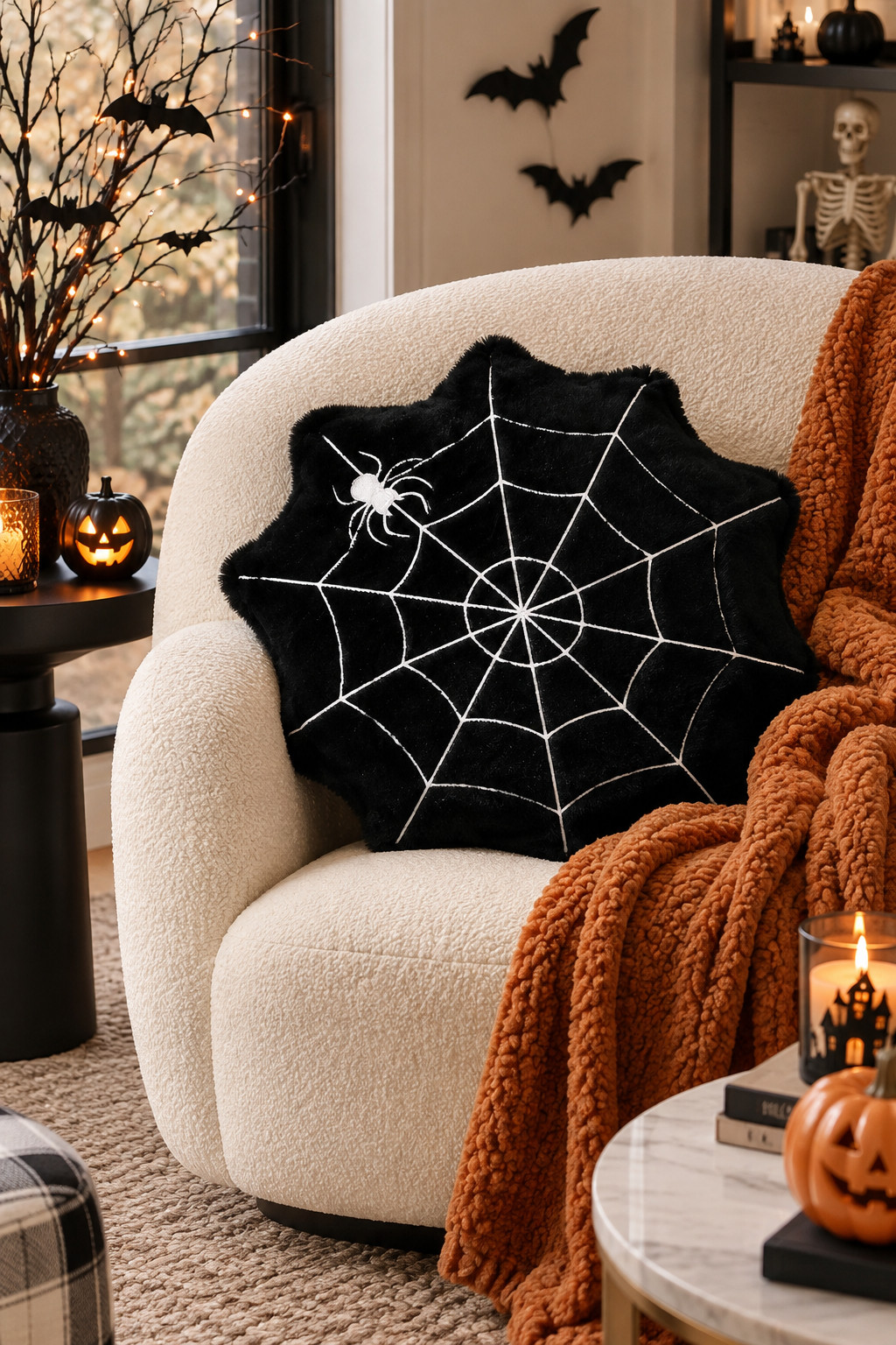 Decorating for Halloween but keeping it cozy and stylish this year. 🎃 These textured pillows are such cute statement pieces and look amazing mixed with cream, black, and warm fall tones. #StylishHalloweenDecor #HalloweenPillows #AmazonHalloweenDecor #FallDecor #SpookyChic #CozyHalloween #HalloweenLivingRoom #AmazonHomeFinds #FallAesthetic #SeasonalHomeDecor 

 #LTKSeasonal #LTKHome #LTKSaleAlert