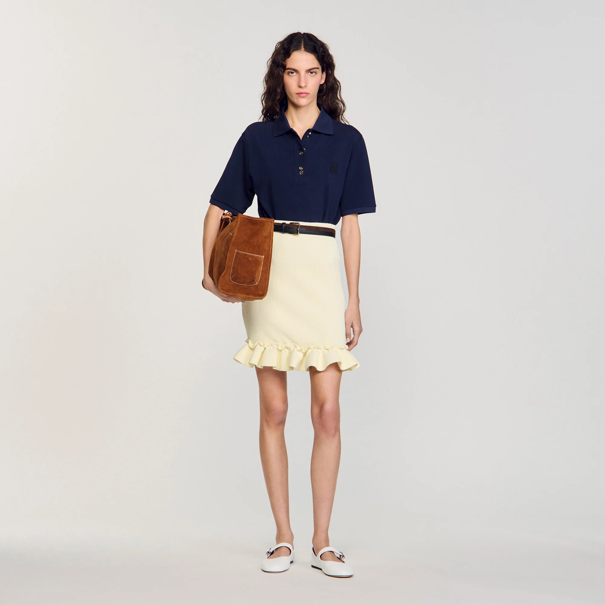 Knitted skirt with ruffle | Sandro US | Sandro-Paris US