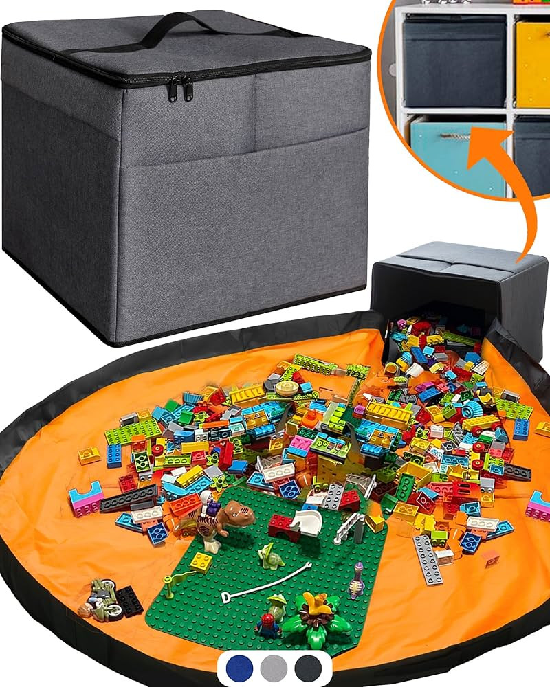 XL Toy Storage Organizer with Play Mat - Storage Bag/Box for Kids, Boys, Girls, Nursery, Playroom... | Amazon (US)