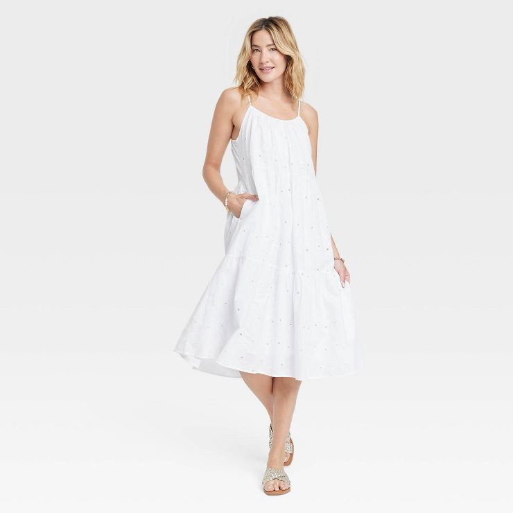 Women's Sleeveless Eyelet Tiered Dress - Universal Thread™ | Target
