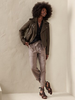 Faux Suede Moto Jacket | Banana Republic Factory