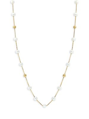 Effy 14K Yellow Gold &amp; Freshwater Pearl Necklace on SALE | Saks OFF 5TH | Saks Fifth Avenue OFF 5TH