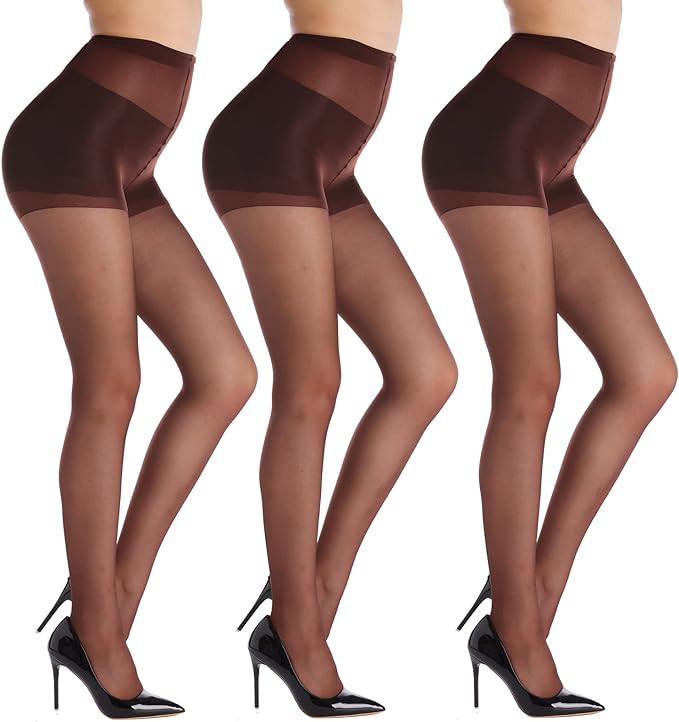 YAGAXI 20D Sheer Tights for Women - 3 Pairs Women's Control Top Pantyhose | Amazon (US)