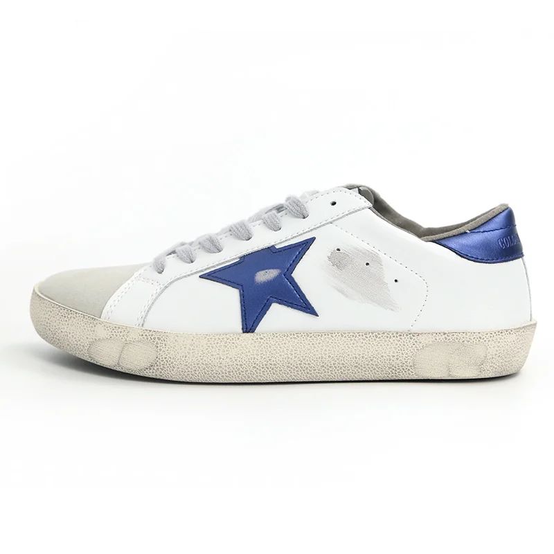 Super-Star sneakers in leather and blue star suede - Walmart.com | Walmart (US)