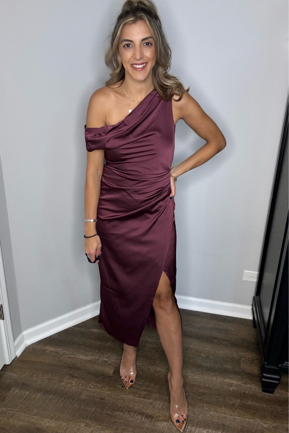 satin midi dress abercrombie TheStylishSicilian on LTK
