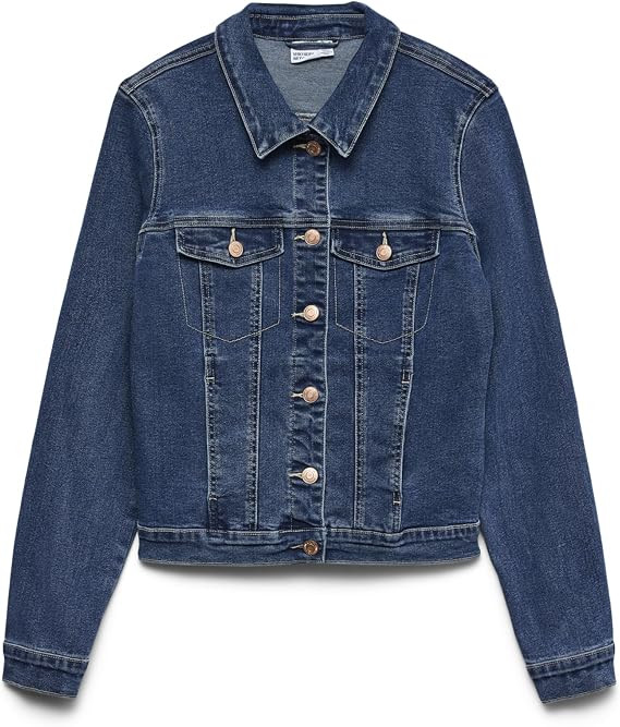 VERO MODA Women's Vmluna Ls Slim Dnm Jacket Mix Ga Noos Jacket (pack of 1) | Amazon (UK)
