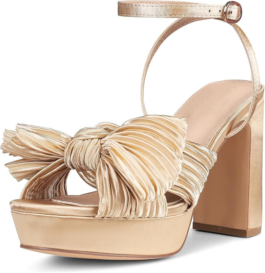 VIMISAOI Womens Heeled Sandals Platform Sandals Women White Sandals Women Dress sandals for women... | Amazon (US)