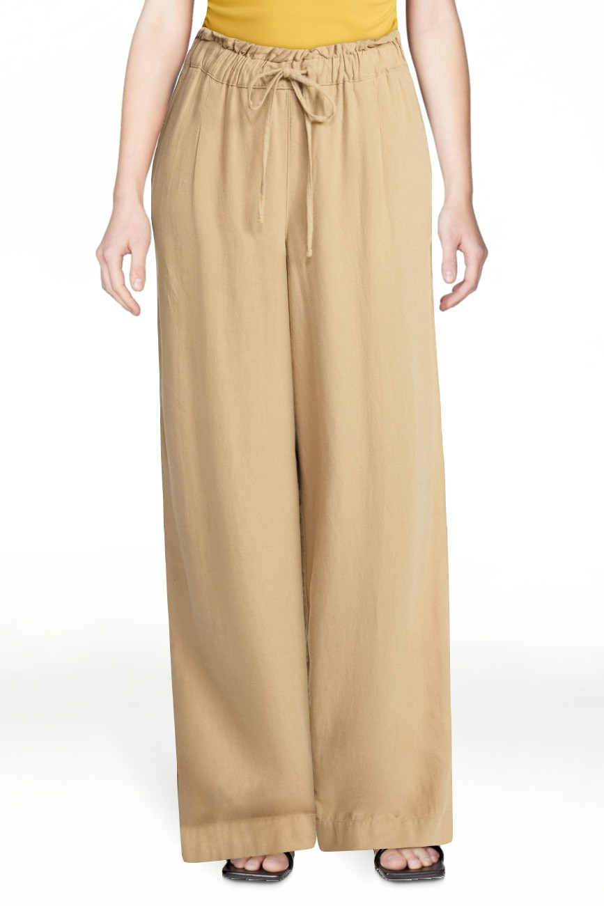 Time and Tru Women's Wide Leg Linen Blend Pants, Sizes XS-4X | Walmart (US)