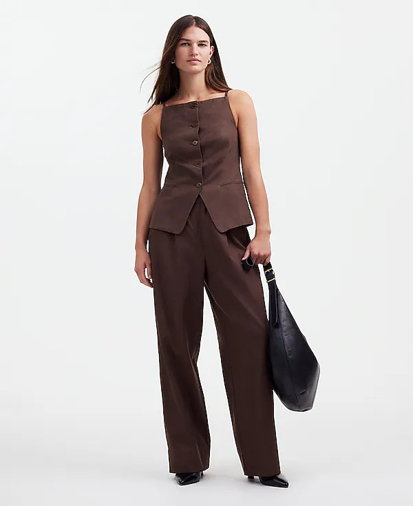 Square-Neck Vest in Drapey Twill | Madewell