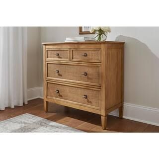 Marsden Patina Finish 3-Drawer Cane Chest of Drawers (38 in W. X 36 in H.) | The Home Depot
