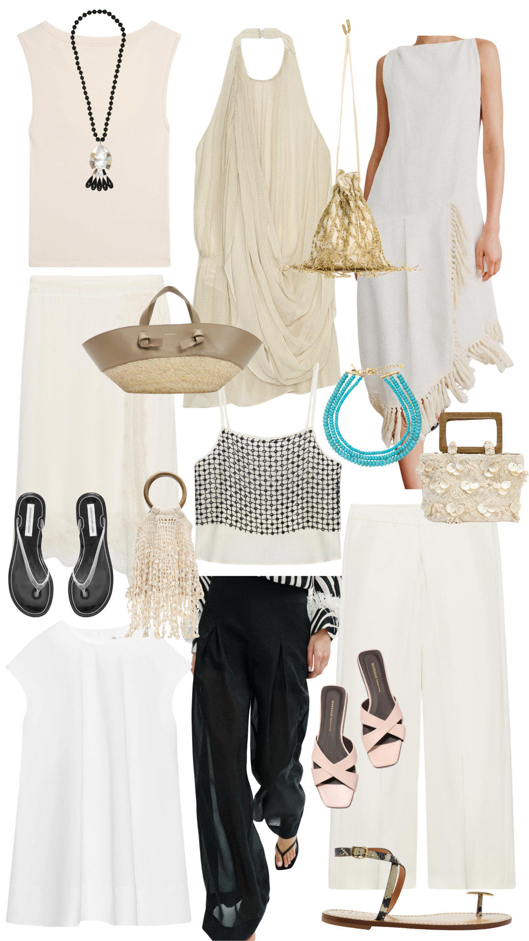 Summer outfit inspo from Zara! ✨ Paired with some of my favorite sandals & accessories.

Summer outfits
Summer dresses
Beach vacation outfit inspo 
Vacation outfits
Beaded bags
Sandals 

 #LTKgrwm #LTKootd #LTKSeasonal