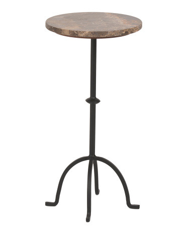 12x24 Spanish Empredor Marble And Iron Accent Table | TJ Maxx