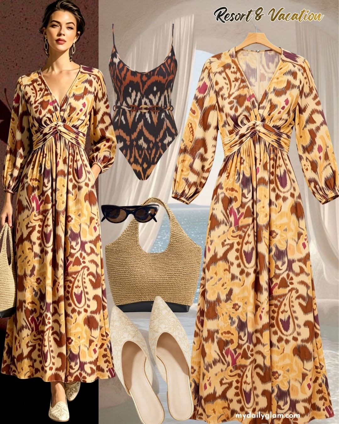 🌴 Resort vacation glamour made for sun-kissed coastal escapes.